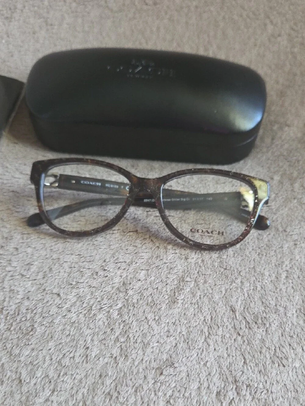 Coach Eyeglasses HC 6153 5547 Glasses Shimmery Dark Brown Tortoise with Case